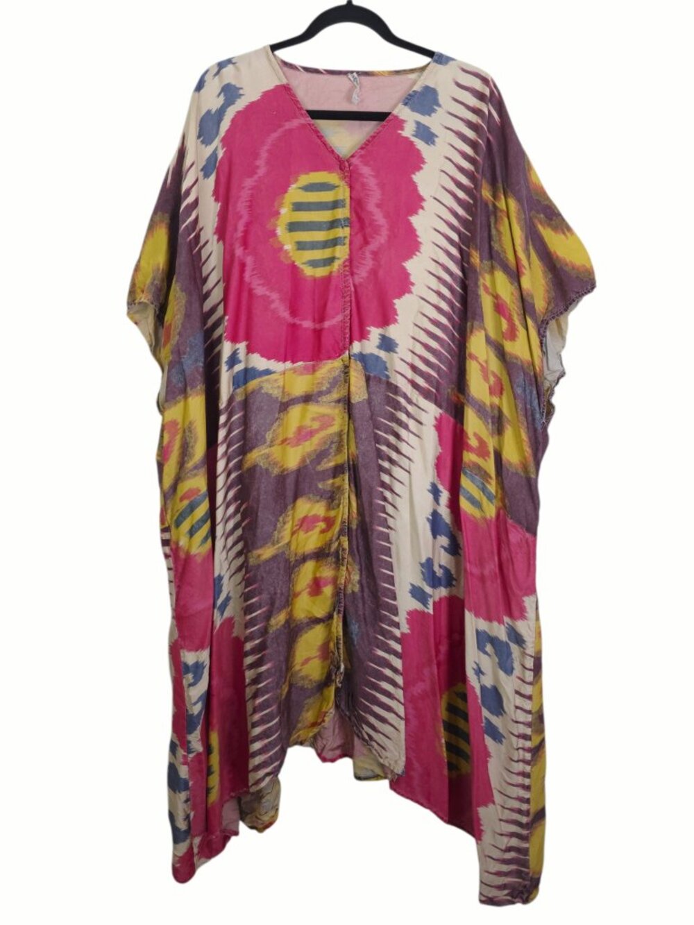 Magnolia Pearl Jaya Kaftan Ikat Print Vintage Kimono Dress Rare One Size
